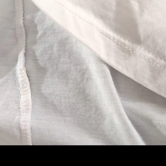 Zara White Short Sleeve Tee with Ruffle Detail, Sz Medium - Picture 6 of 10